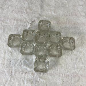 Antique Salt Cellars Salt Dips glass clear crystal open faced . 10 Total